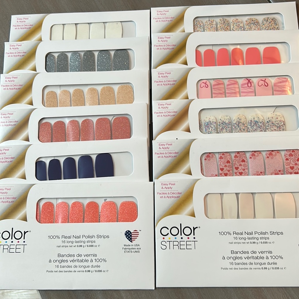12 Color Street Real Nail Polish Strips